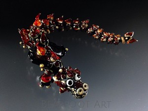 Garnet Fire Lampwork Dragon by Scott Bouwens